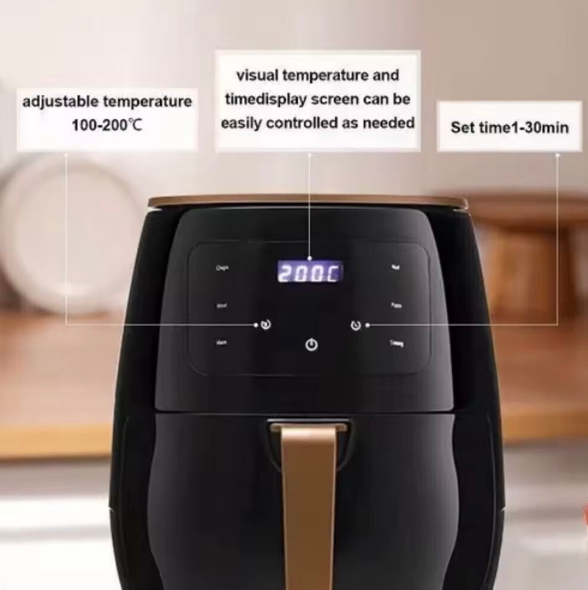 6L Digital Air Fryer – Large Capacity Oil-Free Cooker with Touchscreen Controls, Multifunction Cooking & Modern Design