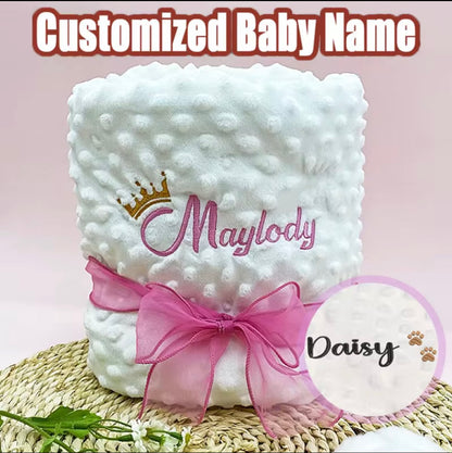 Personalised Baby Doudou Blanket – Custom Embroidered Comforter 🧸💕