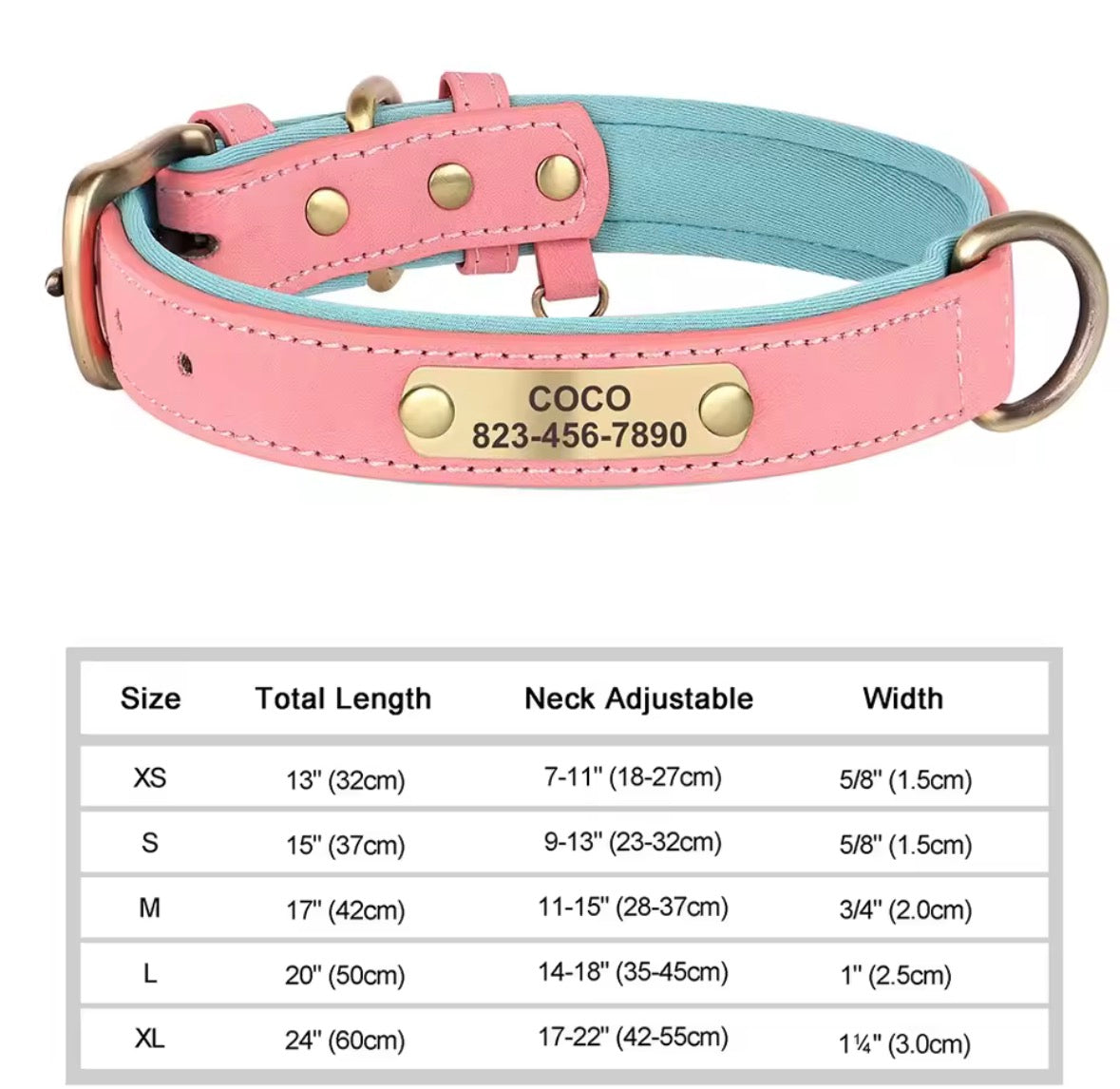 Personalised Dog Collar – Add Your Dog’s Name & Number 🐶❤
