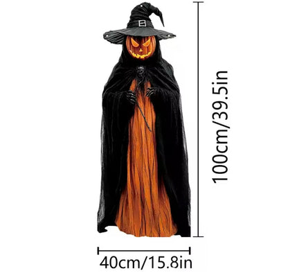 2D Halloween Horror Evil Pumpkin Man Hanging Background