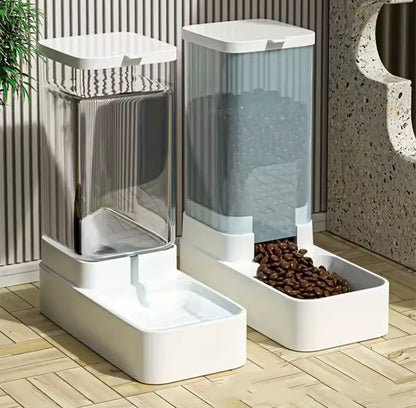 Distributore automatico di cibo/acqua per cani, set di distributori di cibo e acqua a gravità in plastica per cani