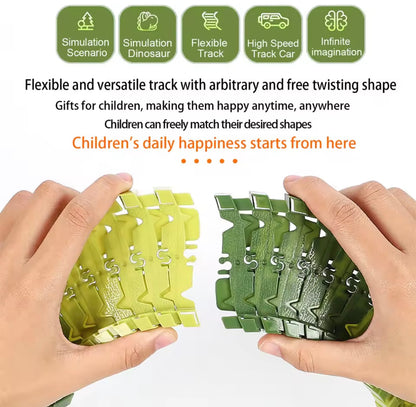Dinosaur Electric Track Car Toy Set for Kids – Interactive Racing Track & Train Playset