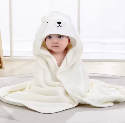 Personalised Hooded Baby Bath Towel – Cute Cartoon Animal Design 🐻🛁