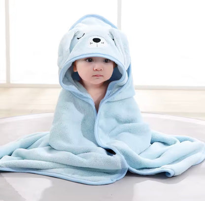 Personalised Hooded Baby Bath Towel – Cute Cartoon Animal Design 🐻🛁
