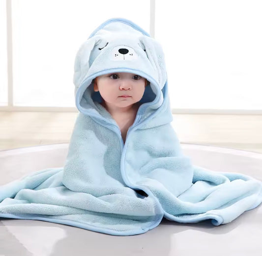 Personalised Hooded Baby Bath Towel – Cute Cartoon Animal Design 🐻🛁