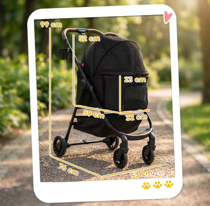 Poussette pour chien 3 en 1 pliable PawHut pour petit chien avec sac de transport