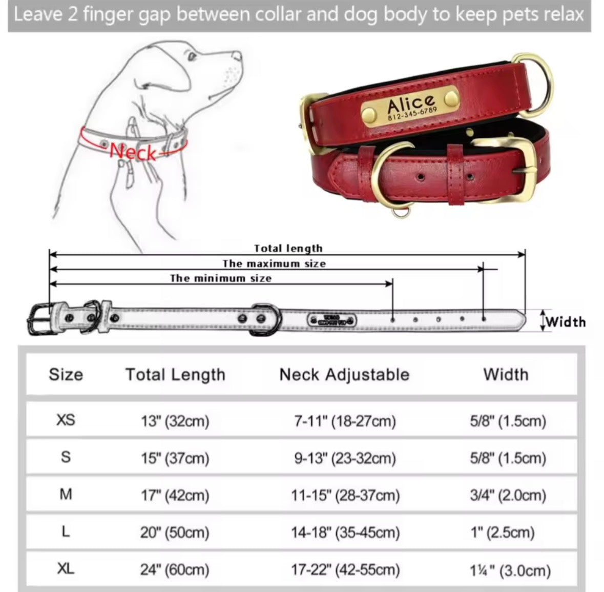 Personalised Dog Collar – Add Your Dog’s Name & Number 🐶❤