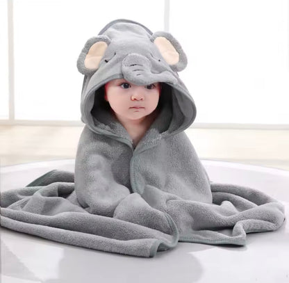 Personalised Hooded Baby Bath Towel – Cute Cartoon Animal Design 🐻🛁