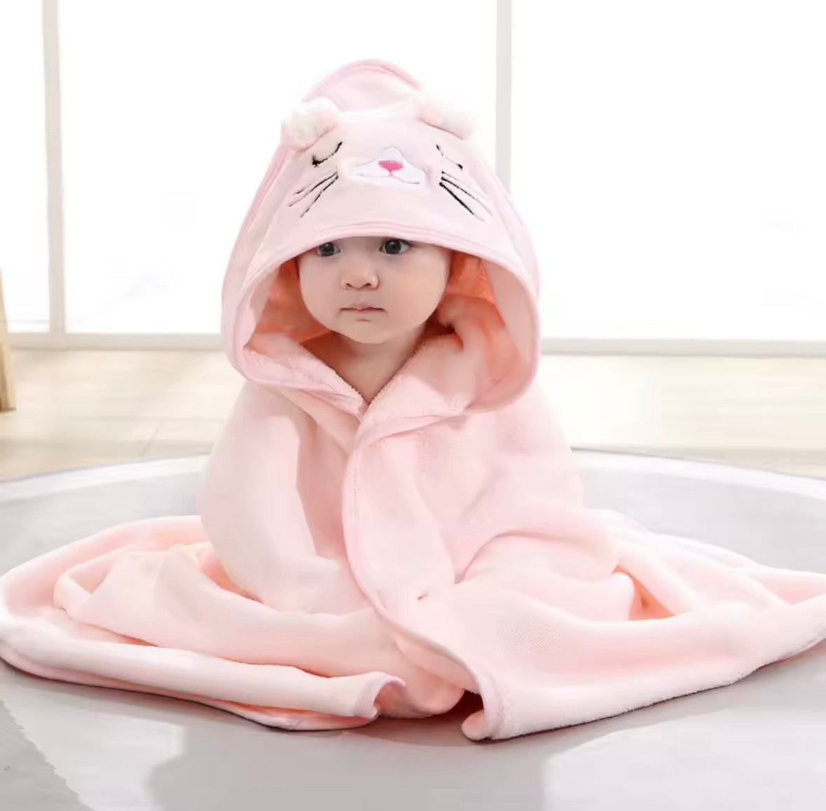 Personalised Hooded Baby Bath Towel – Cute Cartoon Animal Design 🐻🛁