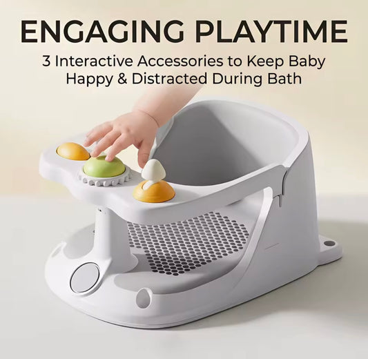 Baby Bath Seat with Interactive Toys – Fun & Comfortable Bath Time 🛁🧸