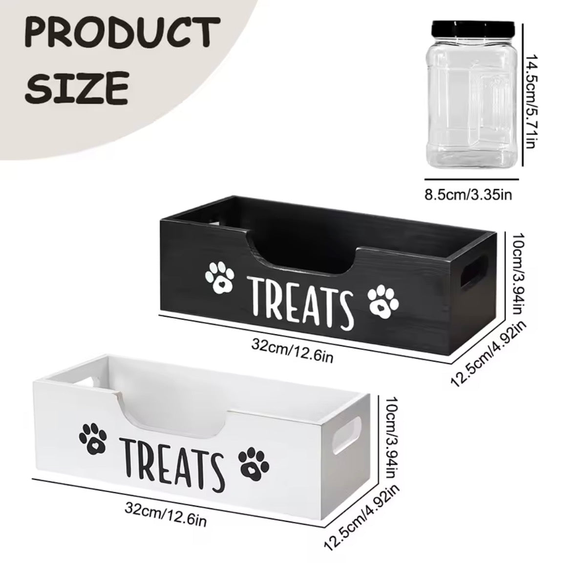 Lot de 3 récipients de stockage pour nourriture pour animaux, bocaux à friandises pour chat et chien avec support en bois, organisateur de stockage de snacks pour biscuits pour chien et friandises pour chat, NOUVEAU