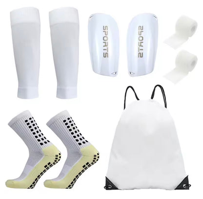 5-Piece Football Accessories Set – Grip Socks, Shin Pads, Leg Sleeves & Training Essentials