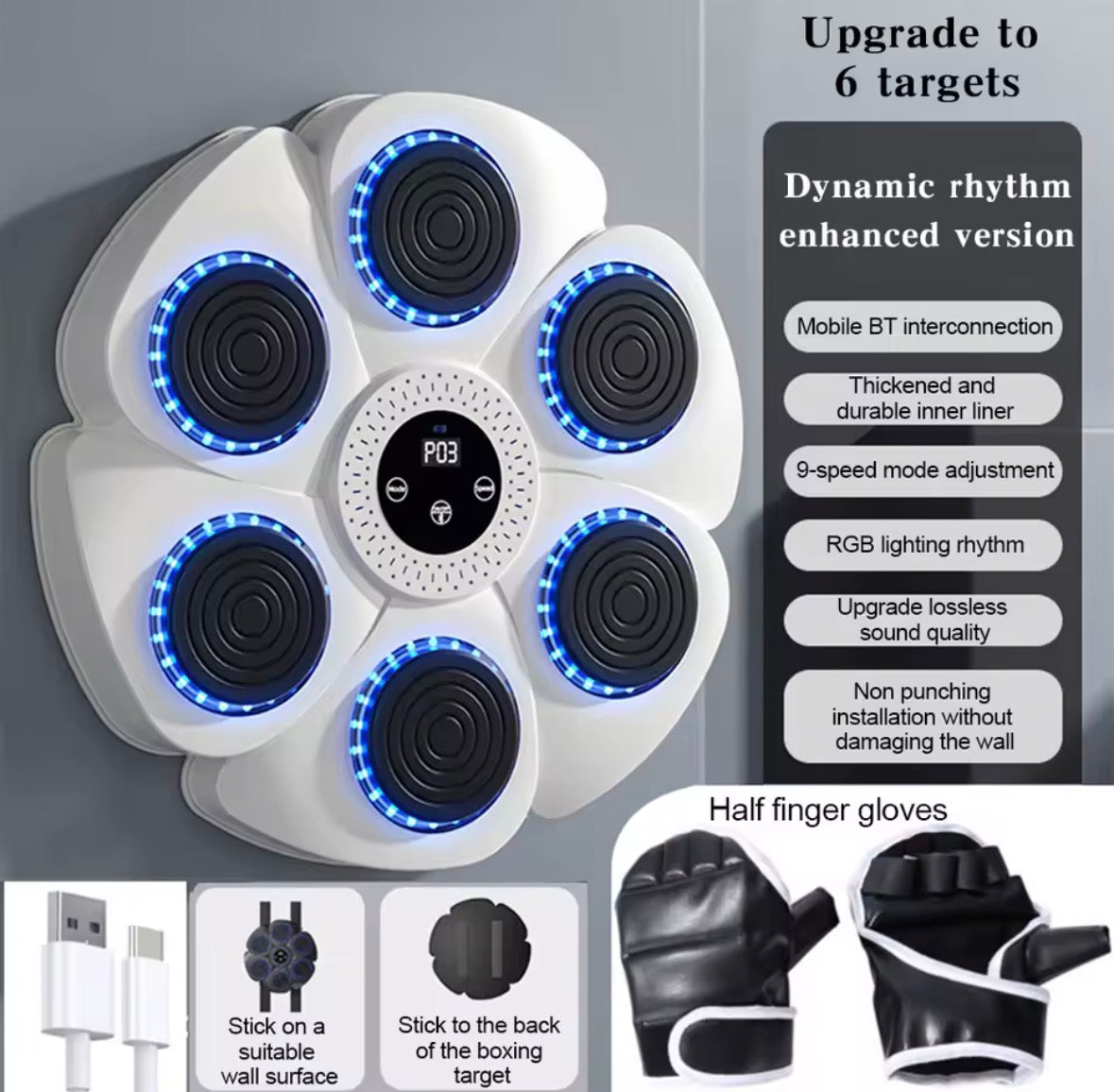 Neue Smart Music Boxing Maschine Erwachsene/Kinder Sport Fitness Box-Trainer Heimtraining Reaktions-Trainingsbox-Wandziel