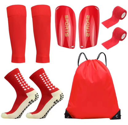 5-Piece Football Accessories Set – Grip Socks, Shin Pads, Leg Sleeves & Training Essentials