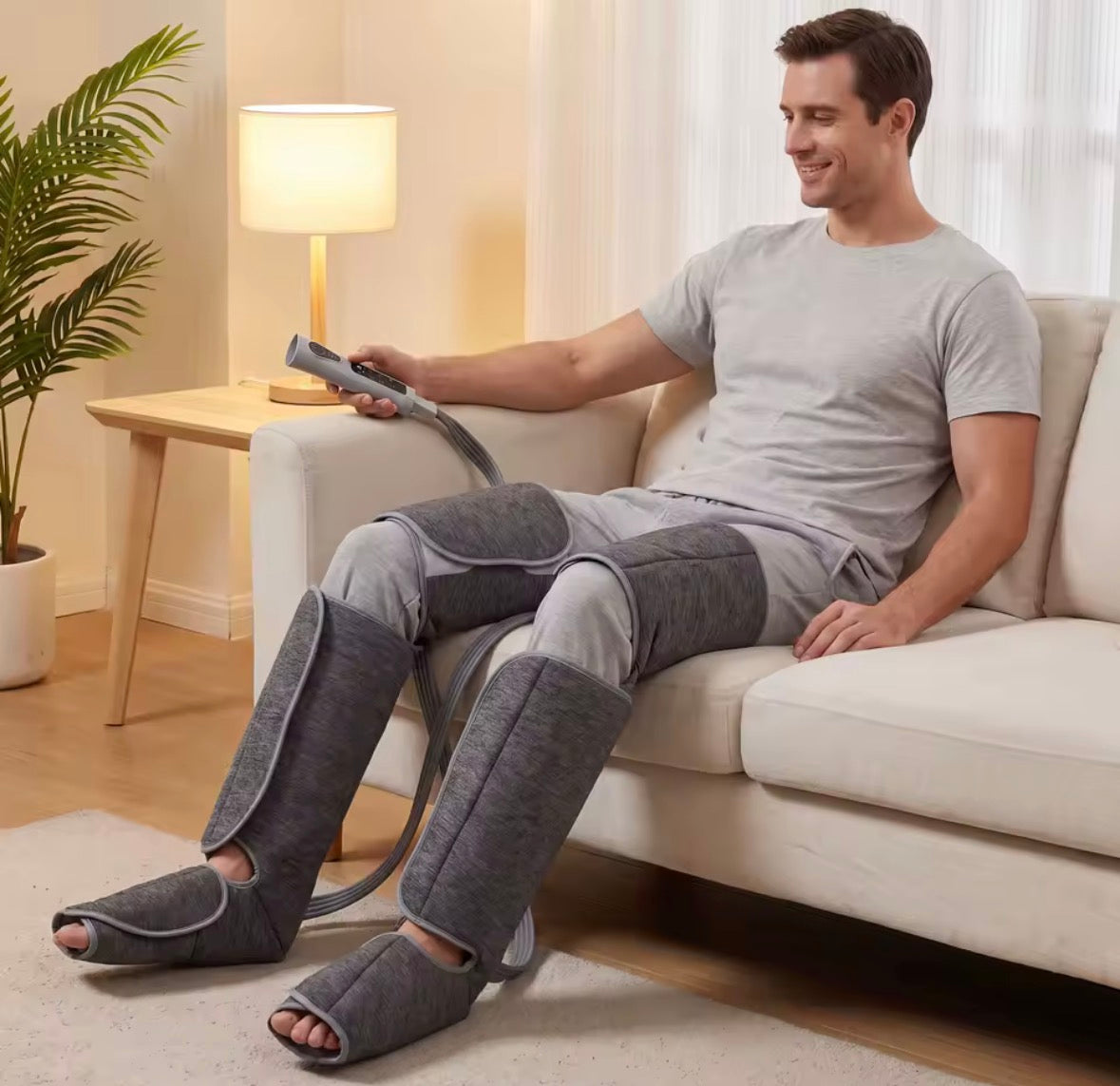 HOMCOM Leg Massager Machine with Heat, Compression, 3 Auto Modes and 3 Intensities