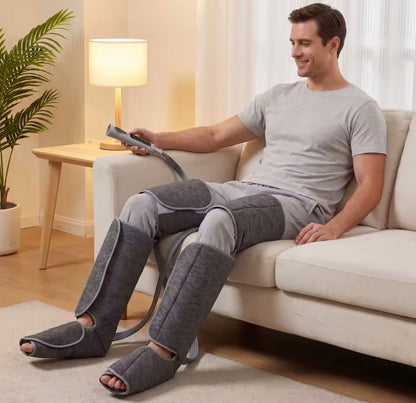 HOMCOM Leg Massager Machine with Heat, Compression, 3 Auto Modes and 3 Intensities