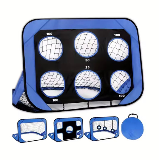 4-in-1 Pop-Up Football Goal Set – Foldable Soccer Net with Target Practice & Carry Bag