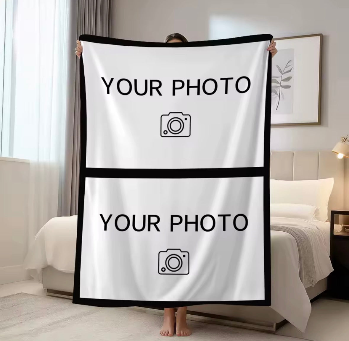 Personalised Photo Blanket – Custom Photos & Text ❤️�