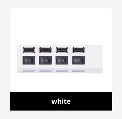 Hub de extensión con interruptor, hub USB 2.0 de 7 puertos, extensor USB para computadora, divisor USB 2.0 de uno a siete para PC, computadora portátil y de escritorio