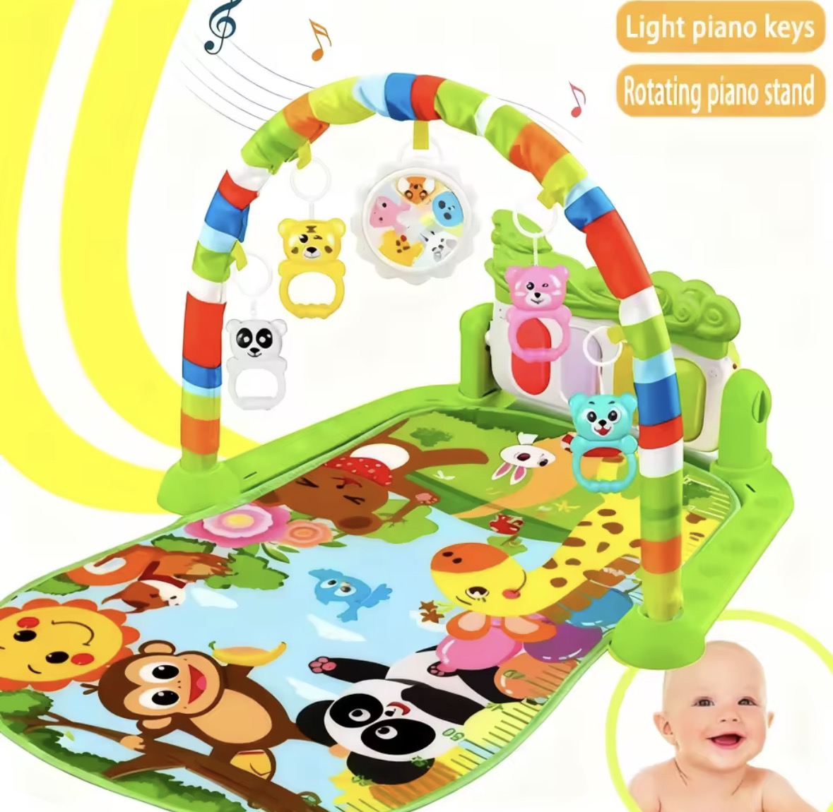 Baby Piano Play Gym – 3-in-1 Musical Activity Playmat 🎹🧸