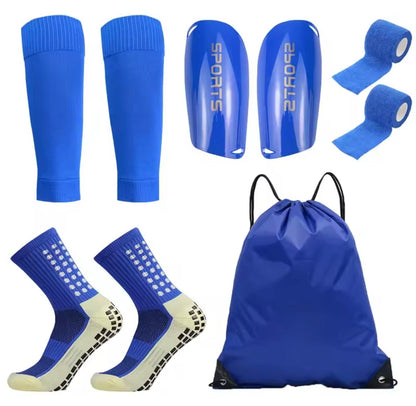 5-Piece Football Accessories Set – Grip Socks, Shin Pads, Leg Sleeves & Training Essentials