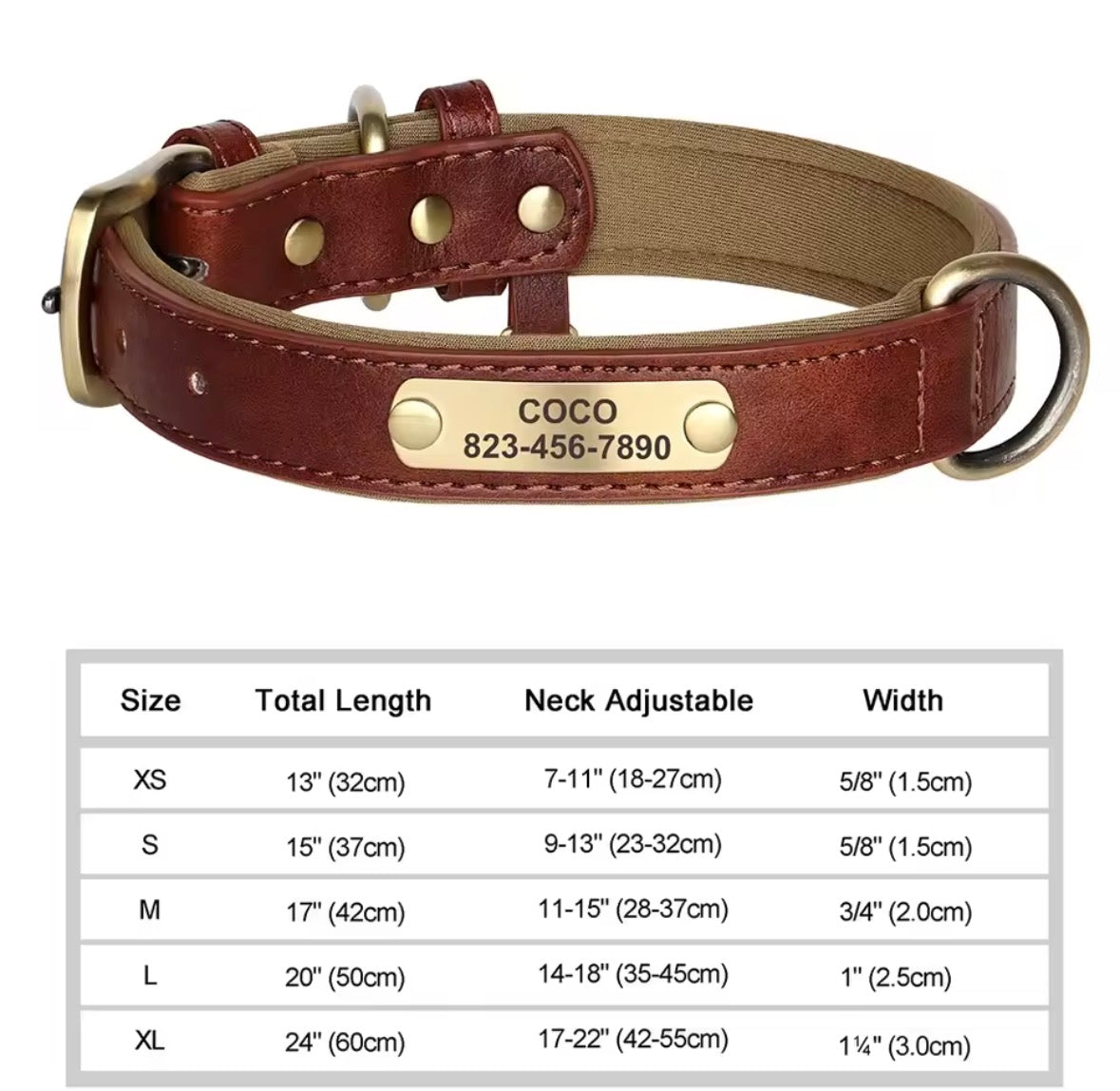Personalised Dog Collar – Add Your Dog’s Name & Number 🐶❤