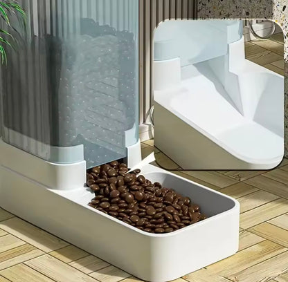 Distributore automatico di cibo/acqua per cani, set di distributori di cibo e acqua a gravità in plastica per cani