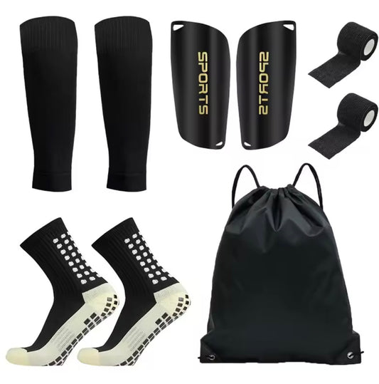 5-Piece Football Accessories Set – Grip Socks, Shin Pads, Leg Sleeves & Training Essentials