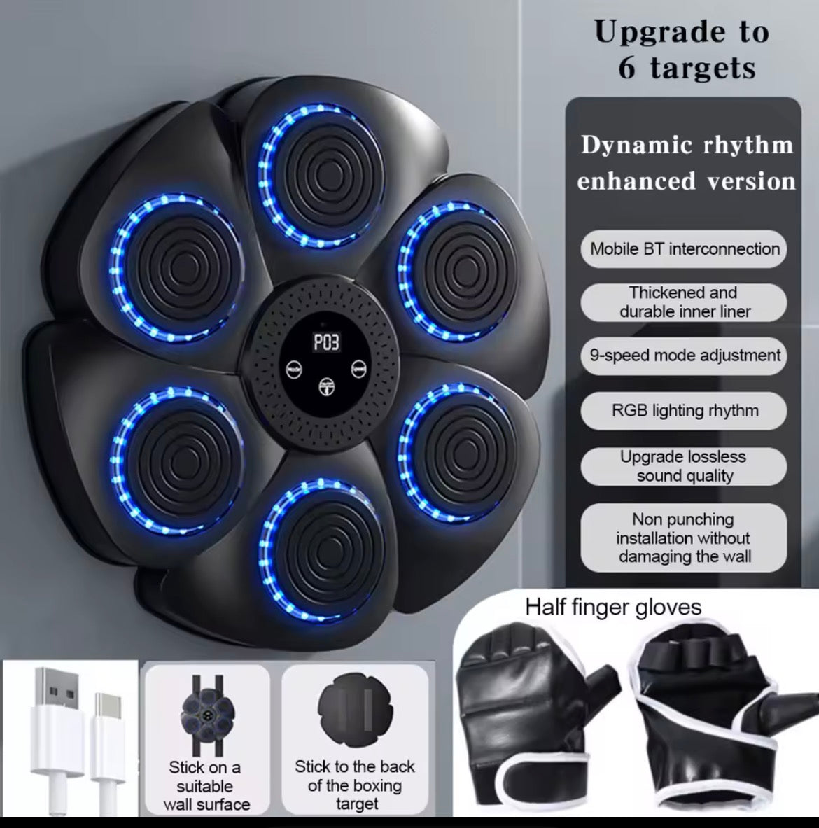 Neue Smart Music Boxing Maschine Erwachsene/Kinder Sport Fitness Box-Trainer Heimtraining Reaktions-Trainingsbox-Wandziel