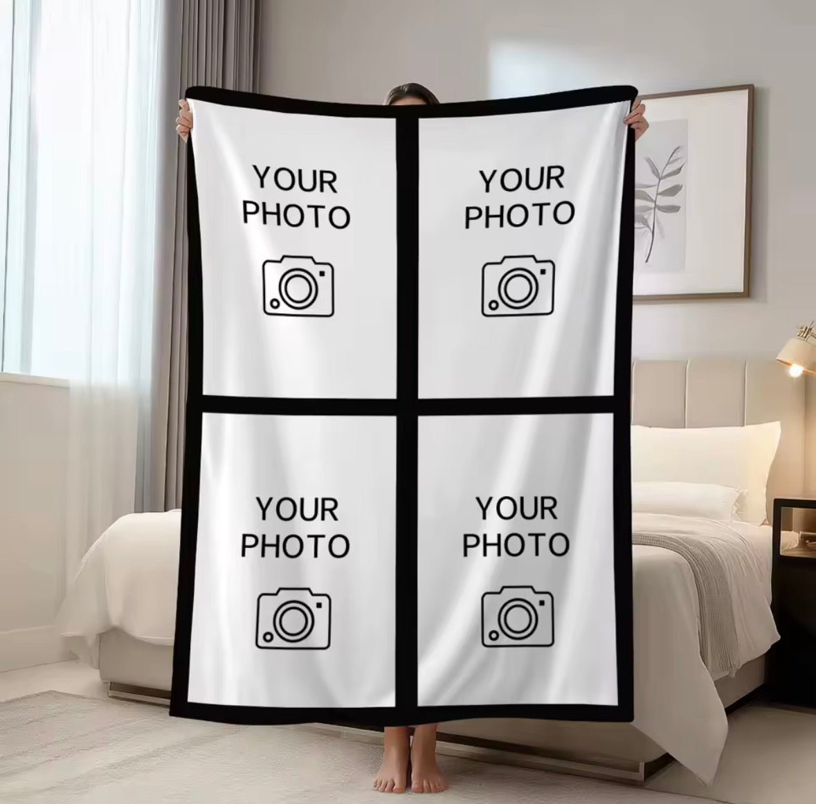 Personalised Photo Blanket – Custom Photos & Text ❤️�