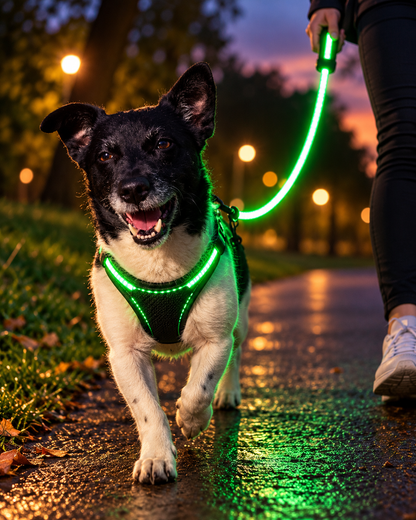 🐕 Glow-in-the-Dark Dog Lead – Brighter, Safer Night Walks 💚