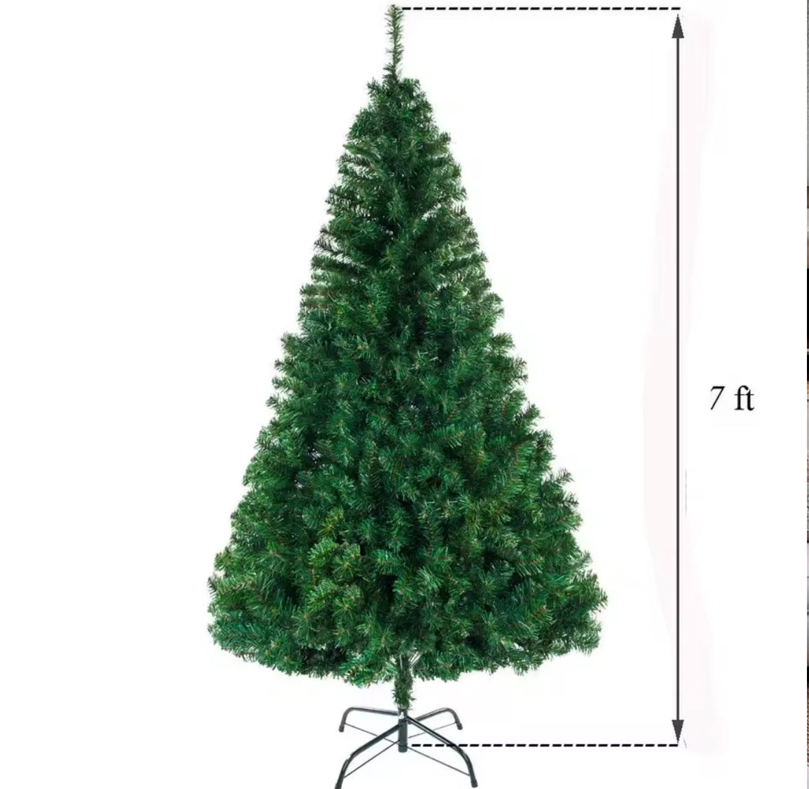 7ft Premium Artificial Christmas Tree – 1100 Realistic PVC Branch Tips with Heavy-Duty Metal Stand