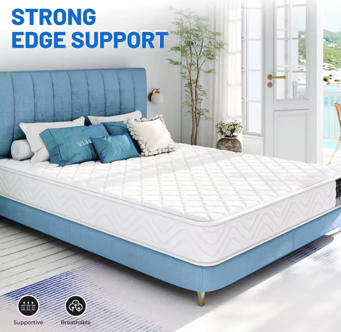 7-Inch Hybrid Pocket Sprung Mattress – Breathable Foam Comfort, Individually Wrapped Springs, Single, Double & King Sizes