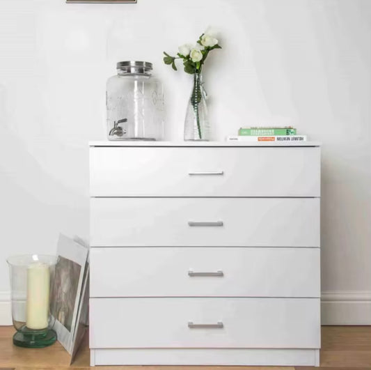 4-Drawer Fabric Storage Chest with Wooden Frame – Vertical Bedroom Dresser & Organiser