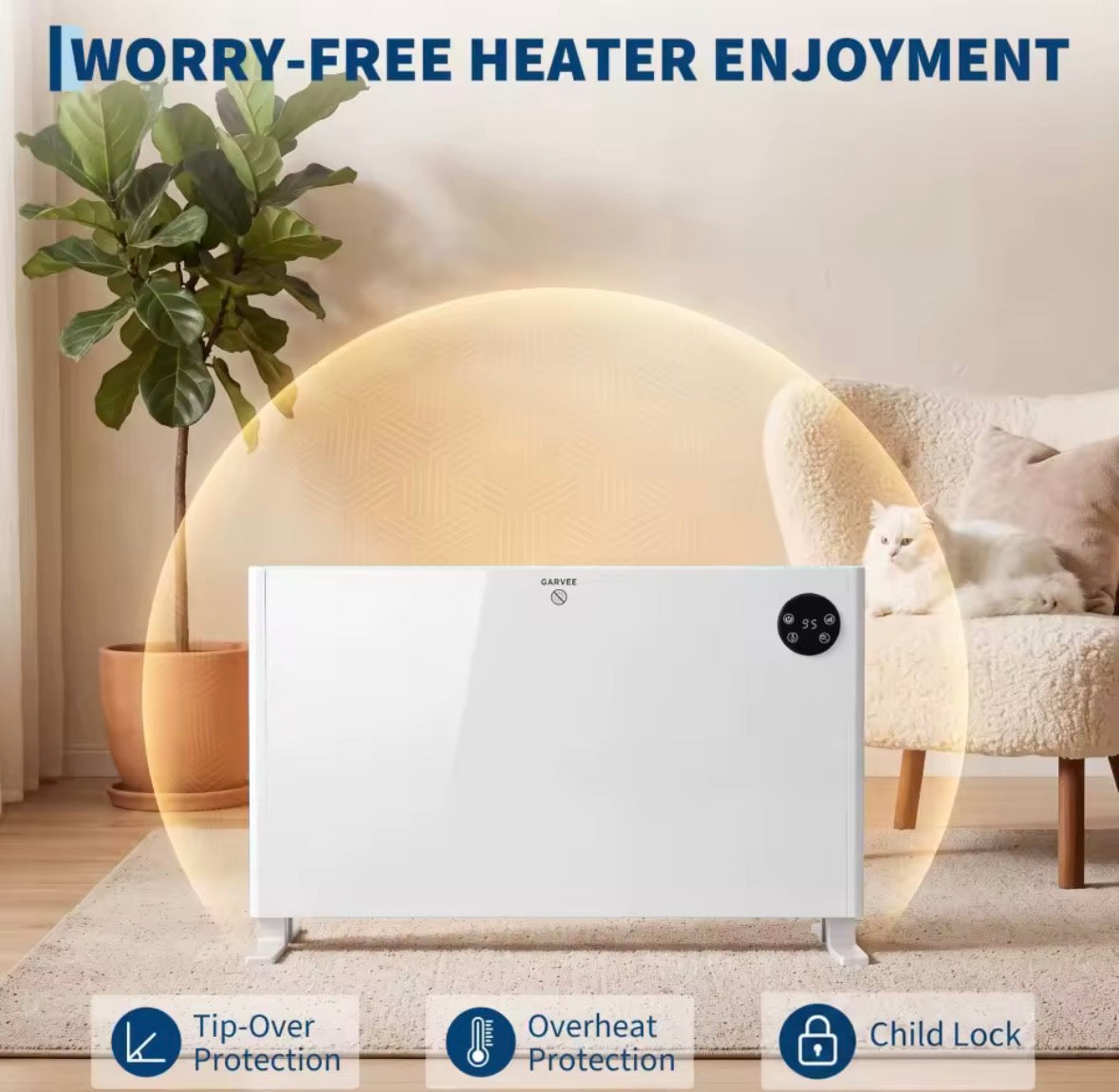 2000W Portable Electric Convector Heater – Fast, Quiet & Convenient Heating