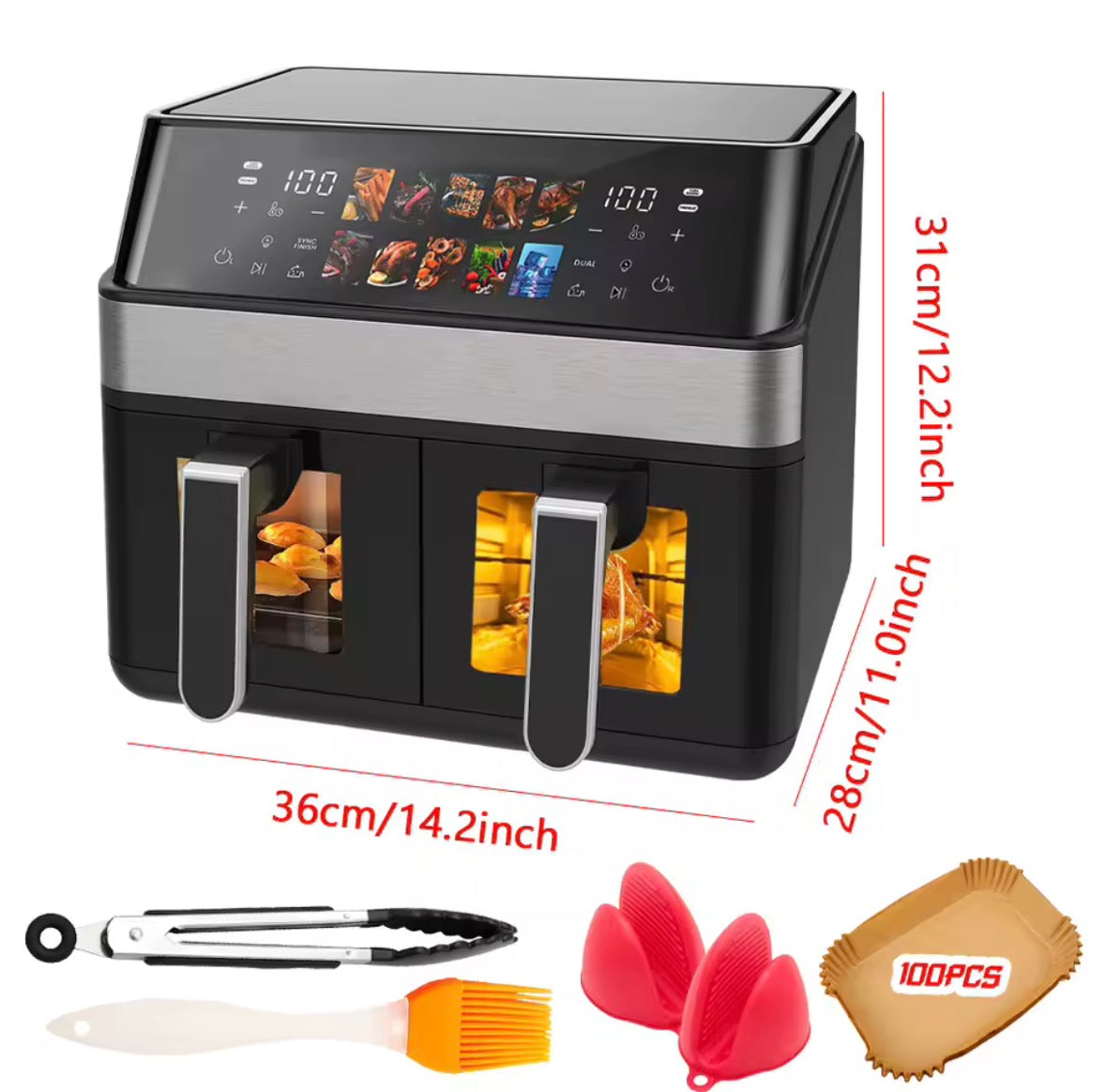 12L Dual Zone Digital Air Fryer Oven – Large Capacity, Oil-Free Cooking
