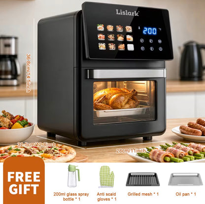 10L Digital Air Fryer Oven 1350W – Oil-Free Multi-Function Cooker, Roast, Bake, Grill & 360° Convection Cooking
