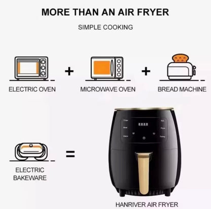 6L Digital Air Fryer – Large Capacity Oil-Free Cooker with Touchscreen Controls, Multifunction Cooking & Modern Design