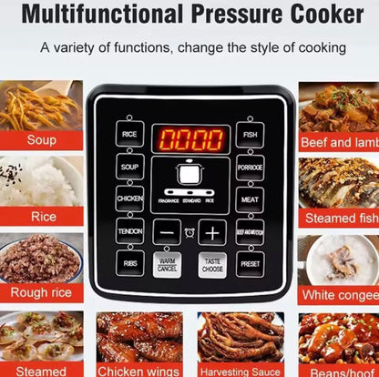 6L 10-in-1 Digital Electric Pressure Cooker 1050W – Multifunctional Slow Cooker, Rice Cooker, Sauté & Keep Warm with 24H Delay Timer