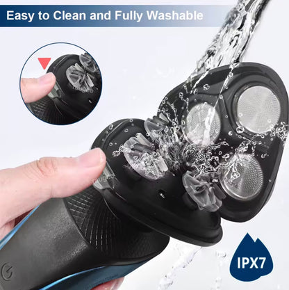 3-in-1 Electric Men's Shaver – USB Rechargeable Floating Blade Razor, Beard Trimmer & Portable Facial Hair Grooming Kit