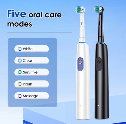 Rechargeable Sonic Electric Toothbrush – 5 Cleaning Modes, Waterproof Design, Built-In Timer & 4 Replacement Brush Heads