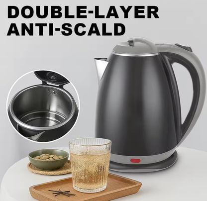 1.8L Stainless Steel Electric Kettle – 1500–2000W Fast Boil Water Boiler, UK Plug, Food-Grade Interior & Dual Power Settings