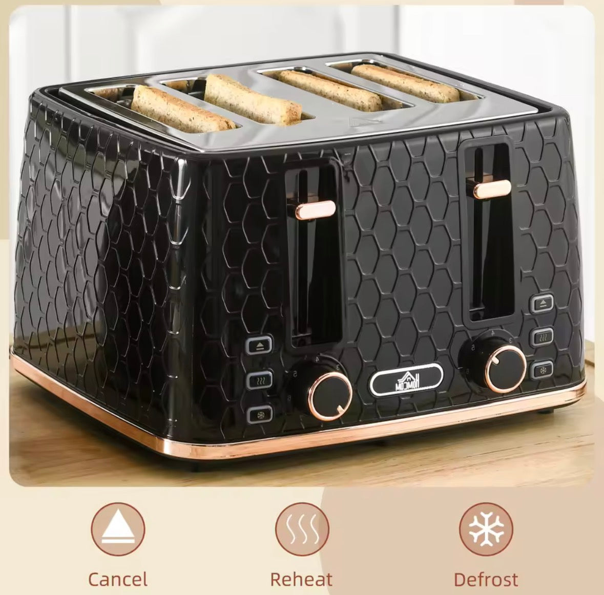 🍞 Brighten Up Your Breakfast with the HOMCOM 4-Slice Toaster!