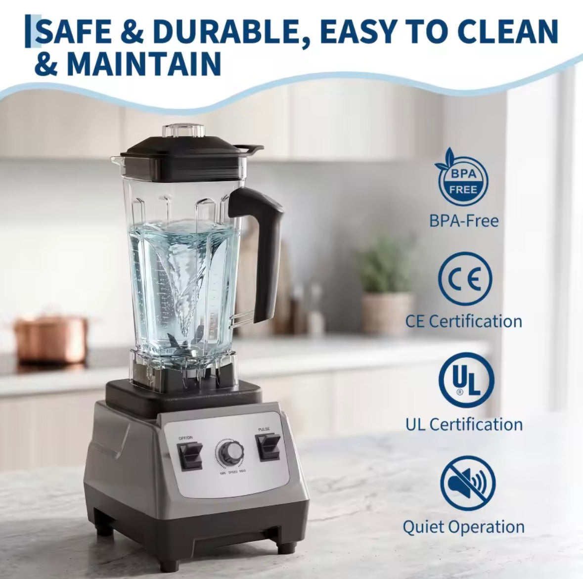 2200W High-Speed Blender – 28,000 RPM, 6-Blade Smoothie Maker with 300ml Tumbler & Stirring Rod