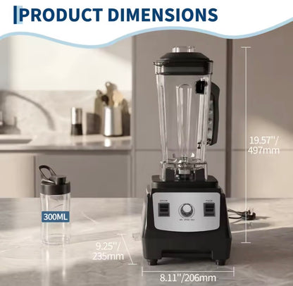 2200W High-Speed Blender – 28,000 RPM, 6-Blade Smoothie Maker with 300ml Tumbler & Stirring Rod