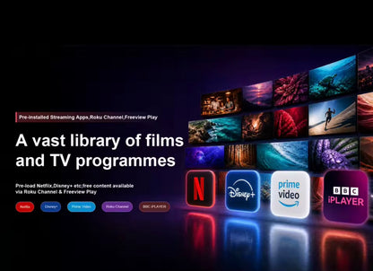 KOORUI 32-Inch Smart TV – Roku OS, HD Ready 720P LED Display, Dolby Audio, Freeview Play &amp; 3 HDMI Ports