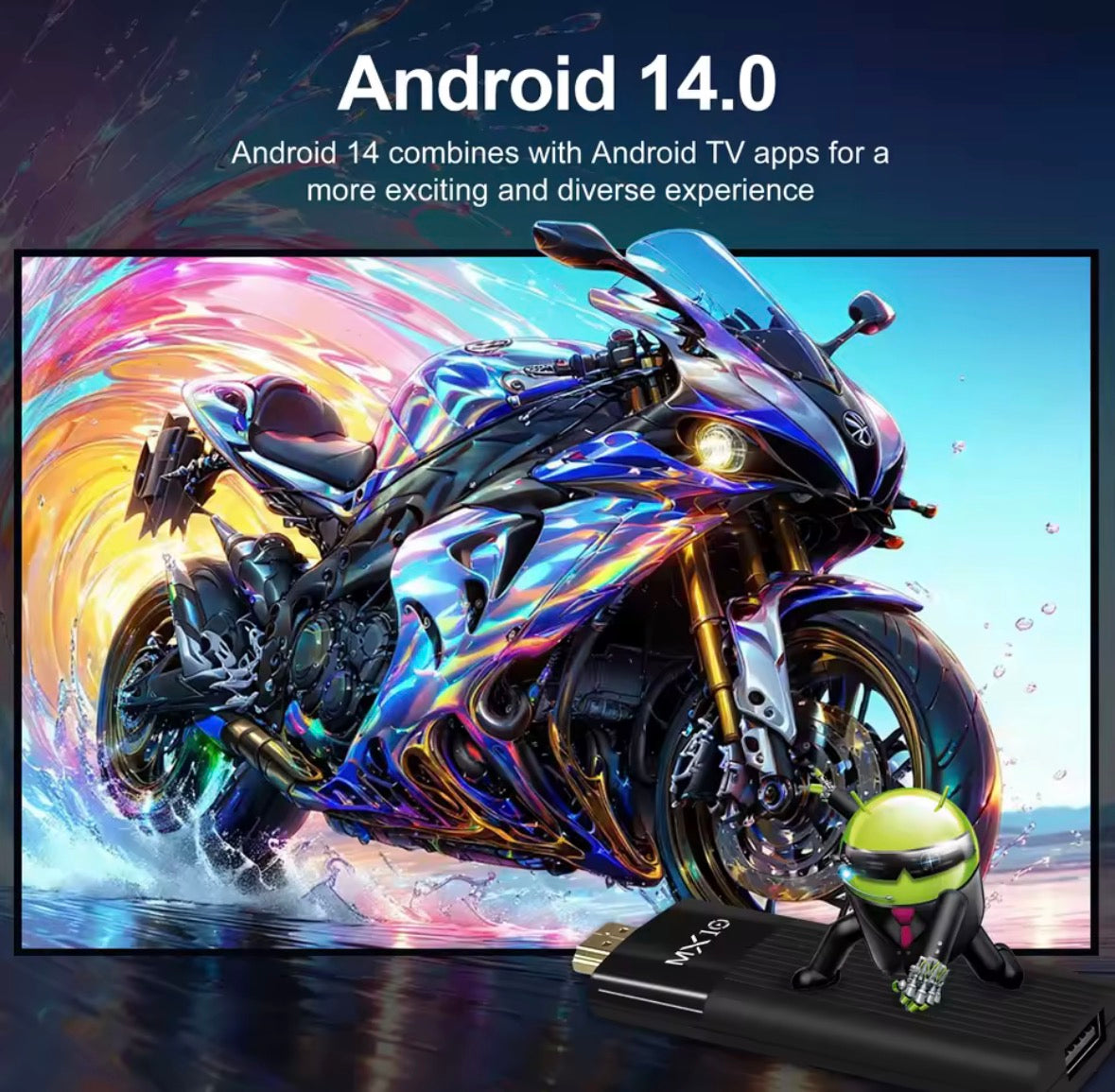 MX10 F3 4K Android TV Stick – Android 13 Smart TV Streaming Device, USB TV Box &amp; HD Network Media Player