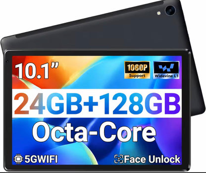 10-Inch Android Tablet – Octa-Core Processor, 24GB RAM, 128GB Storage, Expandable to 1TB, HD IPS Display, WiFi 6 & Bluetooth 5.3