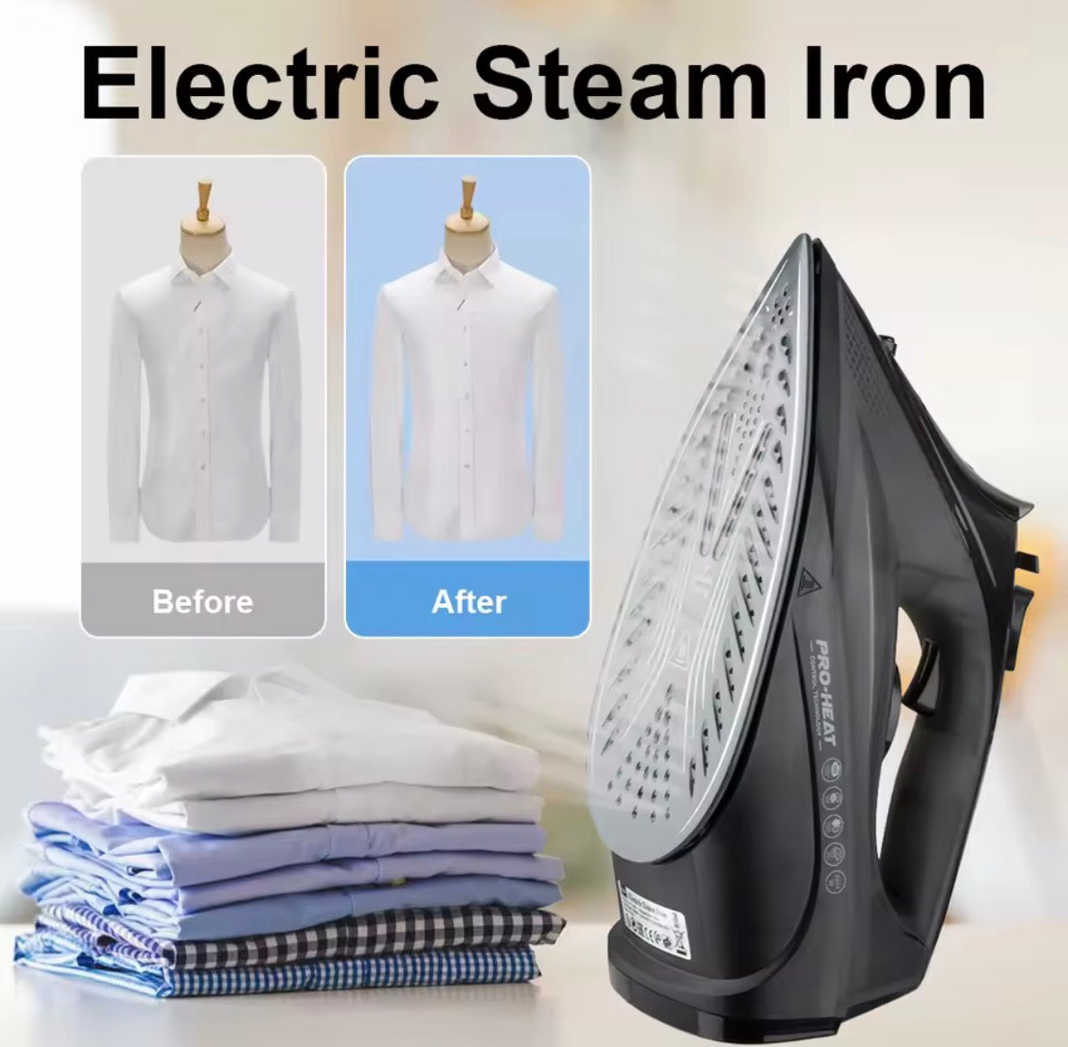 2200W Portable Handheld Steam Iron – 150g/min Steam Boost, 320ml Water Tank & Ceramic Soleplate