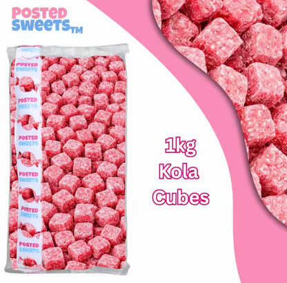1KG Kola Cubes Retro Sweets – Posted Sweets Traditional Cola Flavour Hard Boiled Sweets – Bulk Sweet Bag